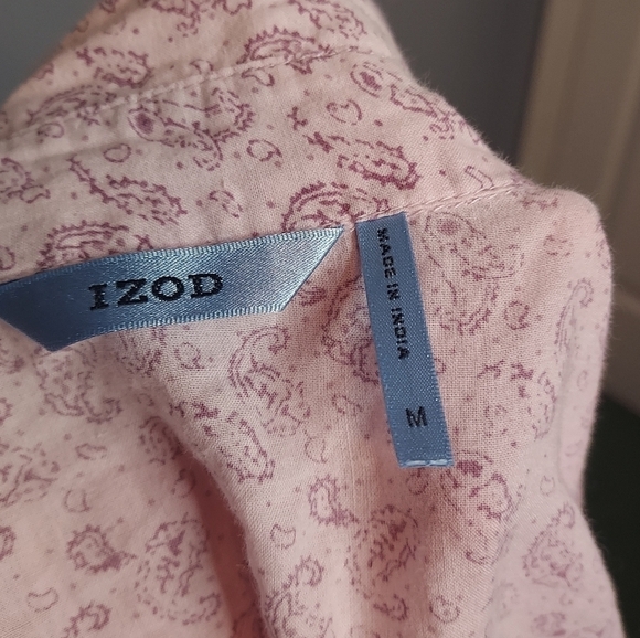 Izod Cotton Light Purple Button Front Size Medium Top - Picture 6 of 7